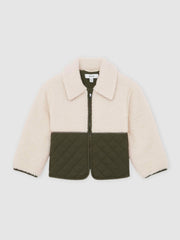 Children & Baby 13-14 yrs Quilted Borg Jacket in Ecru