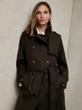 Women Petite Hooded Insert Trench Coat in Chocolate Brown