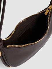 Women Leather Rope Strap Shoulder Bag in Oxblood