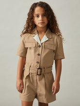 Children & Baby 3-9 yrs Cotton-Lyocell Utility Playsuit in Camel