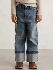 Children & Baby 9-13 yrs Straight-Leg Turn-Up Jeans in Blue