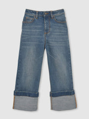Children & Baby 3-9 yrs Straight-Leg Turn-Up Jeans in Blue
