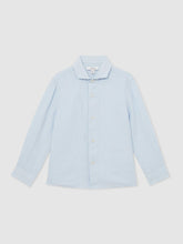 Children & Baby 13-14 yrs Linen Cutaway Collar Shirt in Pale Blue