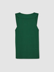 Women Low-Back Rib-Knit Vest in Green