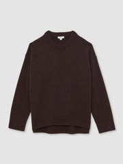 Women Wool-Cashmere Crew-Neck Jumper in Plum