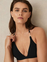 Women Triangle Halter Neck Bikini Top in Black