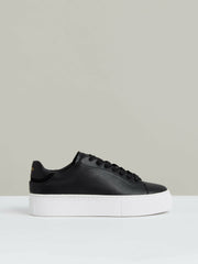 Women Leather Low-Top Trainers in Black