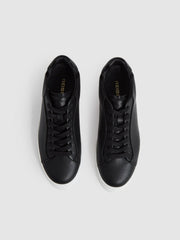 Women Leather Low-Top Trainers in Black
