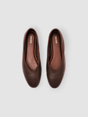 Women Nappa Leather Ballet Flats in Brown
