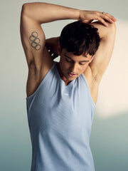 Men | Tom Daley Cotton Lover Vest with Stretch in Soft Blue