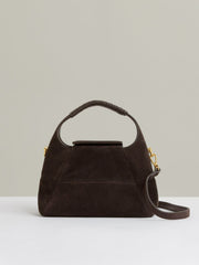 Women Suede Shoulder Bag in Chocolate