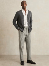 Men Regular Fit Herringbone Trousers With Cotton in Grey