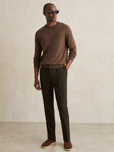 Men Slim-Fit Internal-Drawstring Trousers in Brown