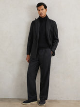 Men Relaxed-Fit Twill Drawstring Trousers in Navy