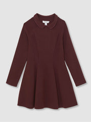 Children & Baby 13-14 yrs Embellished Collar Knitted Dress in Berry