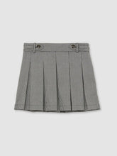 Children & Baby Houndstooth Check Pleated Skirt in Black/White