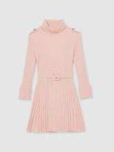 Children & Baby 13-14 yrs Rib-Knit Roll-Neck Belted Dress in Pink