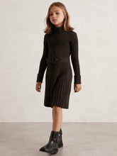 Children & Baby 3-9 yrs Rib-Knit Roll-Neck Belted Dress in Chocolate
