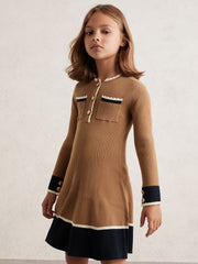 Children & Baby 3-9 yrs Scallop-Trim Rib-Knit Dress in Camel
