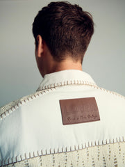 Men | Tom Daley Crochet Denim Jacket in Off White
