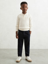 Children & Baby 9-13 yrs Wool Waffle-Knit Half-Zip Polo Shirt in Off White