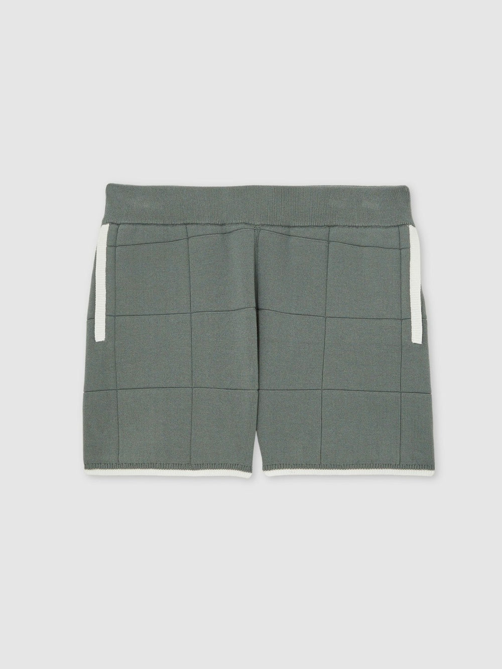 Children & Baby 9-12 yrs Tipped Knit Stitch-Detail Shorts in Dark Sage Green