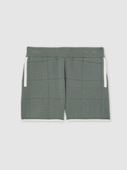 Children & Baby Tipped Knit Stitch-Detail Shorts in Dark Sage Green