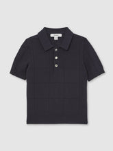 Children & Baby 13-14 yrs Stitch-Detail Press-Stud Polo Shirt in Navy Blue