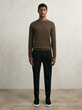 Men Interlock Drawstring Joggers in Black