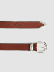 Men Leather Western Belt in Tan Brown