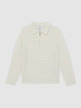 Children & Baby 13-14 yrs Wool Waffle-Knit Half-Zip Polo Shirt in Off White