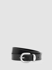 Men Leather Western Belt in Black