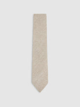 Men Wool-Silk Textured Tie in Oatmeal