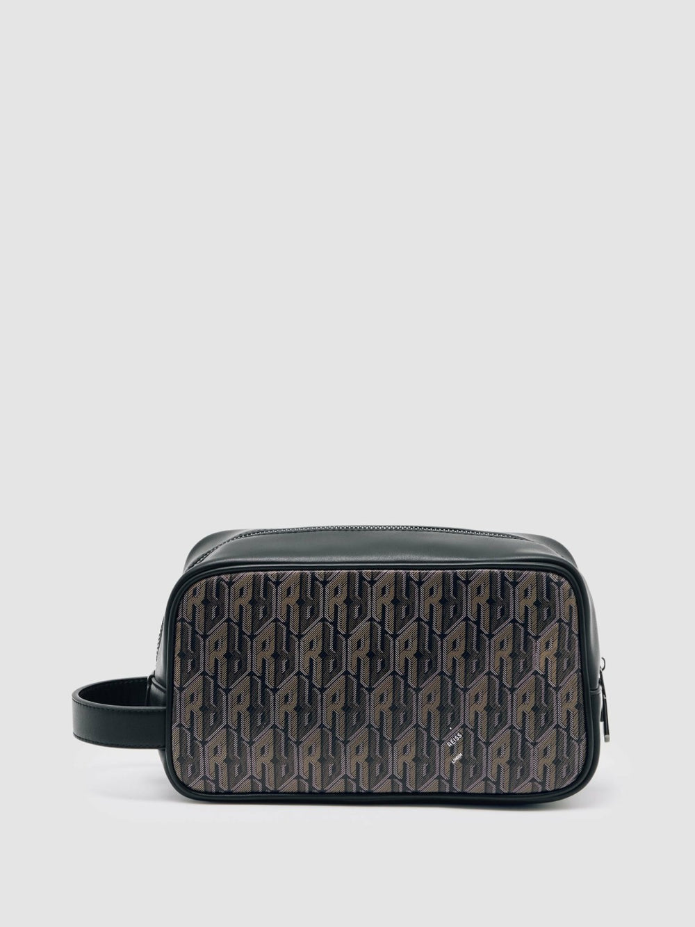 Men Coated Canvas Monogram Wash Bag in Grey Multi