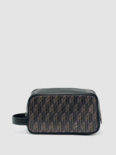 Men Coated Canvas Monogram Wash Bag in Grey Multi