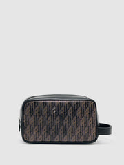 Men Coated Canvas Monogram Wash Bag in Grey Multi