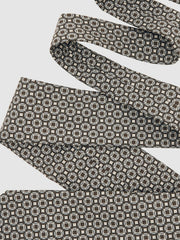 Men Silk Geometric-Print Tie in Chocolate Brown Multi