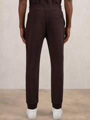 Men Interlock Drawstring Joggers in Cherry Red