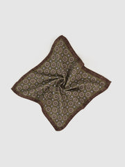Men Silk Medallion Paisley Pocket Square in Sage