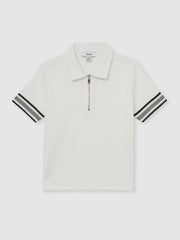 Children & Baby 9-13 yrs Textured Half Zip Polo Shirt in White