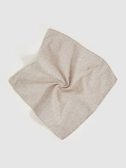 Men Wool Silk Textured Pocket Square in Oatmeal