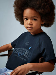 Children & Baby 9-13 yrs Superman Raglan Logo T-Shirt in Navy Blue