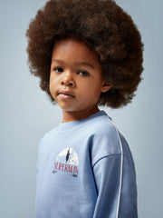 Children & Baby 9-13 yrs Superman Logo Print Sweatshirt in Light Blue