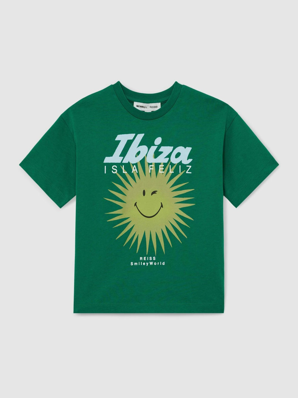 Children & Baby 13-14 yrs SmileyWorld Sun Motif T-Shirt in Bright Green