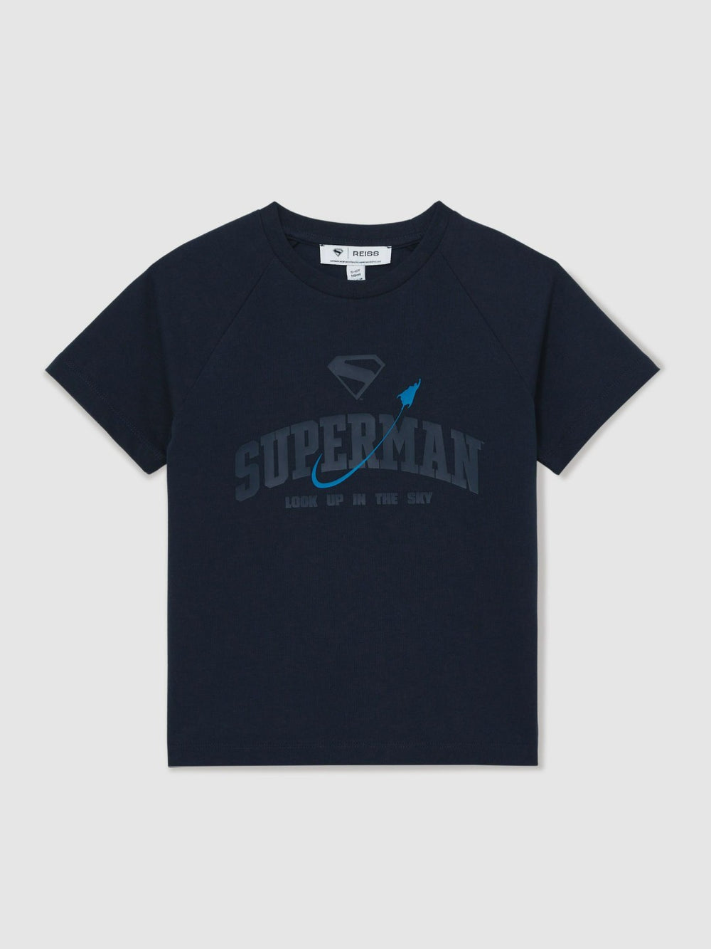 Children & Baby 13-14 yrs Superman Raglan Logo T-Shirt in Navy Blue