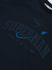 Children & Baby 13-14 yrs Superman Raglan Logo T-Shirt in Navy Blue