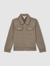 Children & Baby 13-14 yrs Interlock Zip-Through Overshirt in Taupe Brown