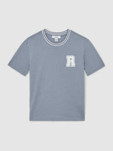 Children & Baby 13-14 yrs Cotton Letter Patch T-Shirt in Airforce Blue