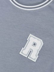 Children & Baby 13-14 yrs Cotton Letter Patch T-Shirt in Airforce Blue