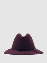 Women Wool Fedora Hat in Burgundy